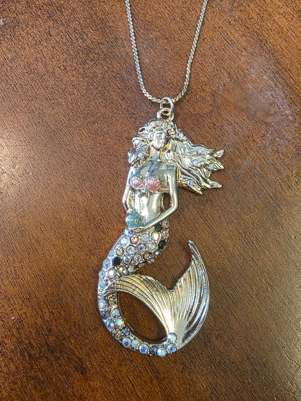 Silver Mermaid Pendant Necklace - Elegant Ocean-Inspired Jewelry